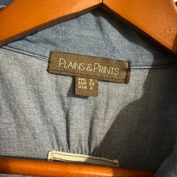 Plains and Prints Zipper Down Collar Top Size 2 - Picture 5 of 8